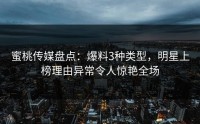 蜜桃传媒盘点：爆料3种类型，明星上榜理由异常令人惊艳全场
