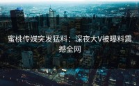 蜜桃传媒突发猛料：深夜大V被曝料震撼全网