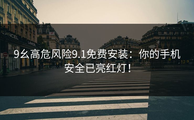 9幺高危风险9.1免费安装：你的手机安全已亮红灯！