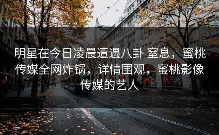 明星在今日凌晨遭遇八卦 窒息,蜜桃传媒全网炸锅,详情围观,蜜桃影像传媒的艺人 明星在今日凌晨遭遇八卦 窒息,蜜桃传媒全网炸锅,详情围观,蜜桃影像传媒的艺人